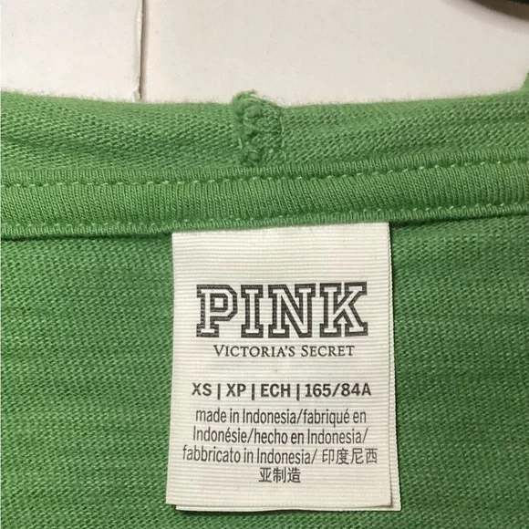 PINK Victoria’s Secret Green Zip-Up Hoodie Jacket - Picture 6 of 8